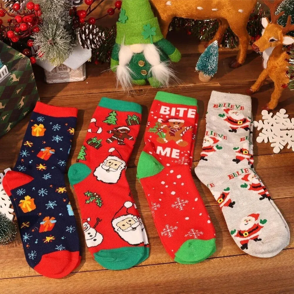 15 Pack Christmas Socks for Adults Women Holiday Gifts Casual Wear